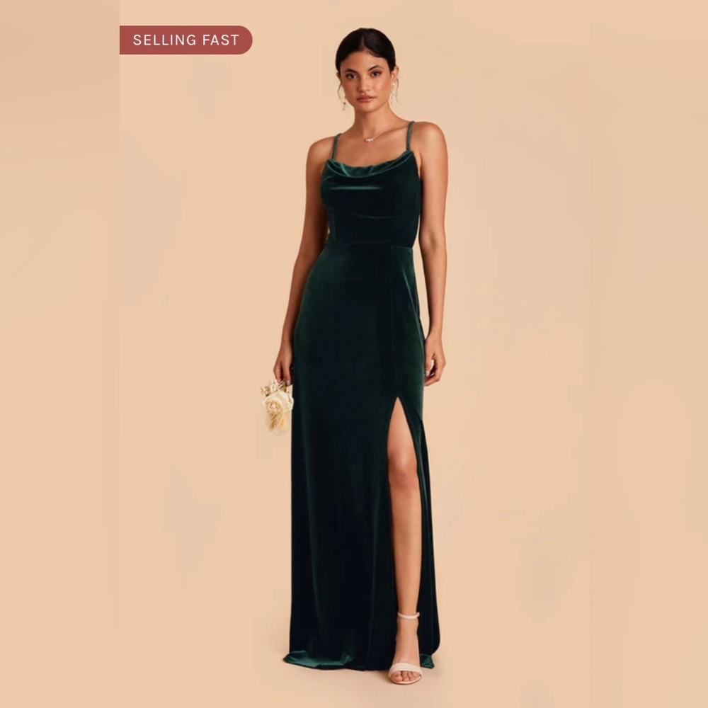 Birdy Grey Ash Dress Velvet Emerald Size Medium - Bridesmaid Dress